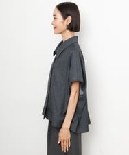 FMJJD02380 MICHEL KLEIN(ミッシェルクラン) ラメデニムライクケープジャケット ネイビー