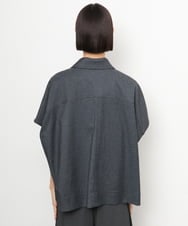 FMJJD02380 MICHEL KLEIN(ミッシェルクラン) ラメデニムライクケープジャケット ネイビー