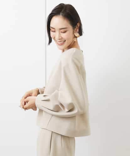 FMKAA14200 MICHEL KLEIN ツイルジャージーVネックプルオーバー（セットアップ対応）