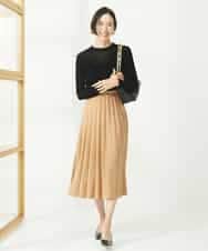 FMKAA24160 MICHEL KLEIN(ミッシェルクラン) ナイロンチュールフロッキーカットソー ブラック(94)
