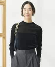 FMKAA24160 MICHEL KLEIN(ミッシェルクラン) ナイロンチュールフロッキーカットソー ブラック(94)
