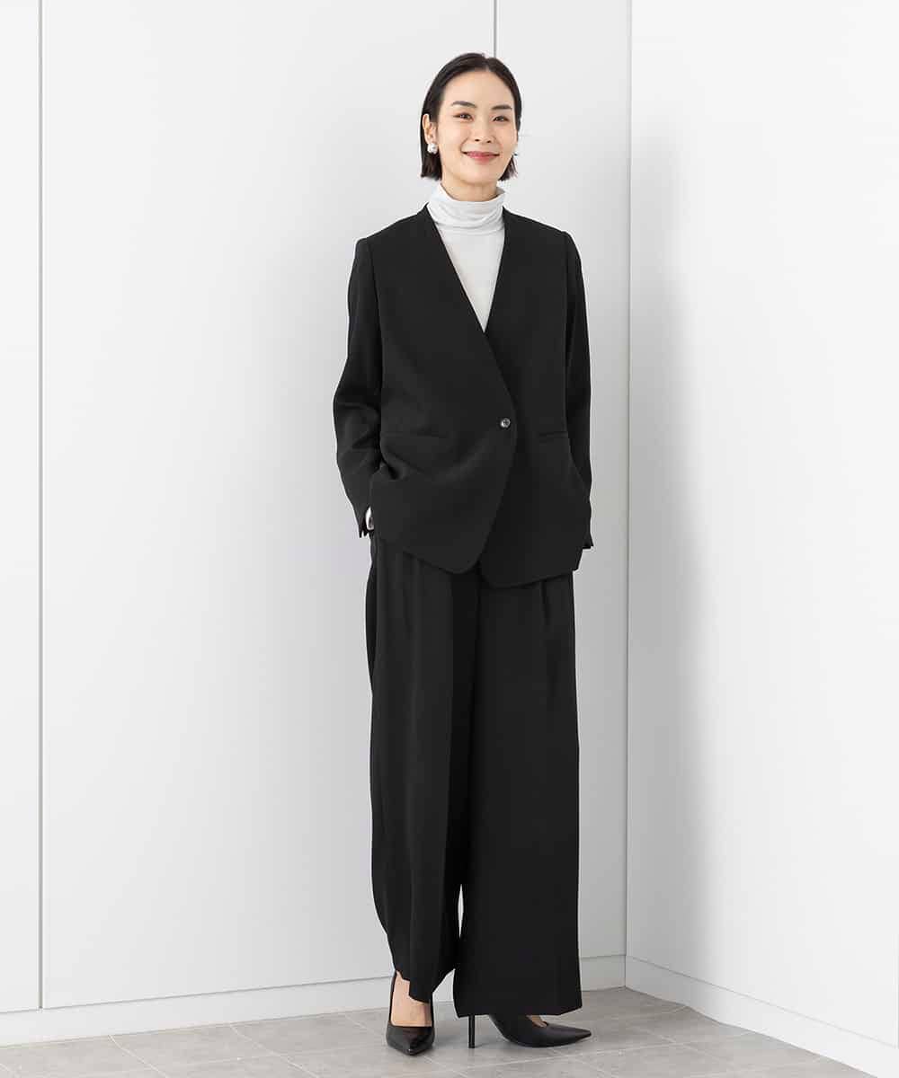 FMKAA34150 MICHEL KLEIN(ミッシェルクラン) ［レイヤードにおすすめ］カシミヤ混ハイネックカットソー ダークグレー