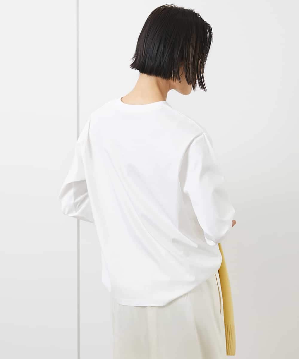 FMKAA40150 MICHEL KLEIN(ミッシェルクラン) [ドラマ着用]ロングスリーブロゴTシャツ ベージュ