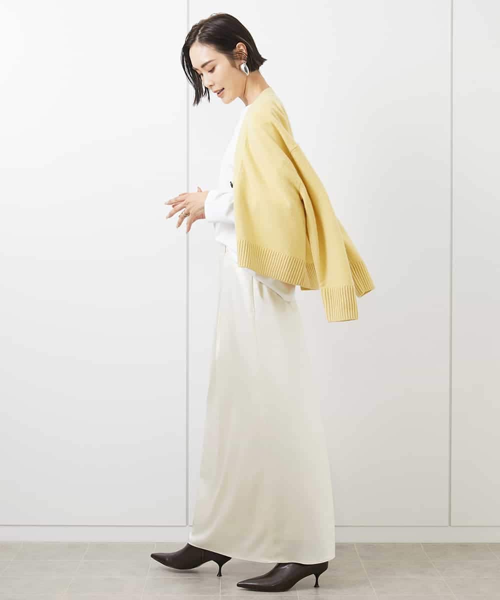 FMKAA40150 MICHEL KLEIN(ミッシェルクラン) [ドラマ着用]ロングスリーブロゴTシャツ ベージュ