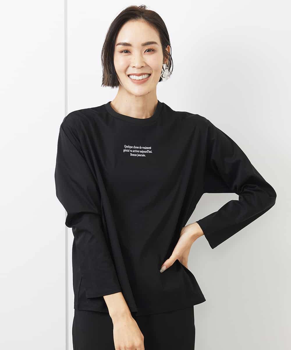 FMKAA40150 MICHEL KLEIN(ミッシェルクラン) [ドラマ着用]ロングスリーブロゴTシャツ ベージュ