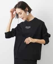 FMKAA40150 MICHEL KLEIN(ミッシェルクラン) [ドラマ着用]ロングスリーブロゴTシャツ ブラック