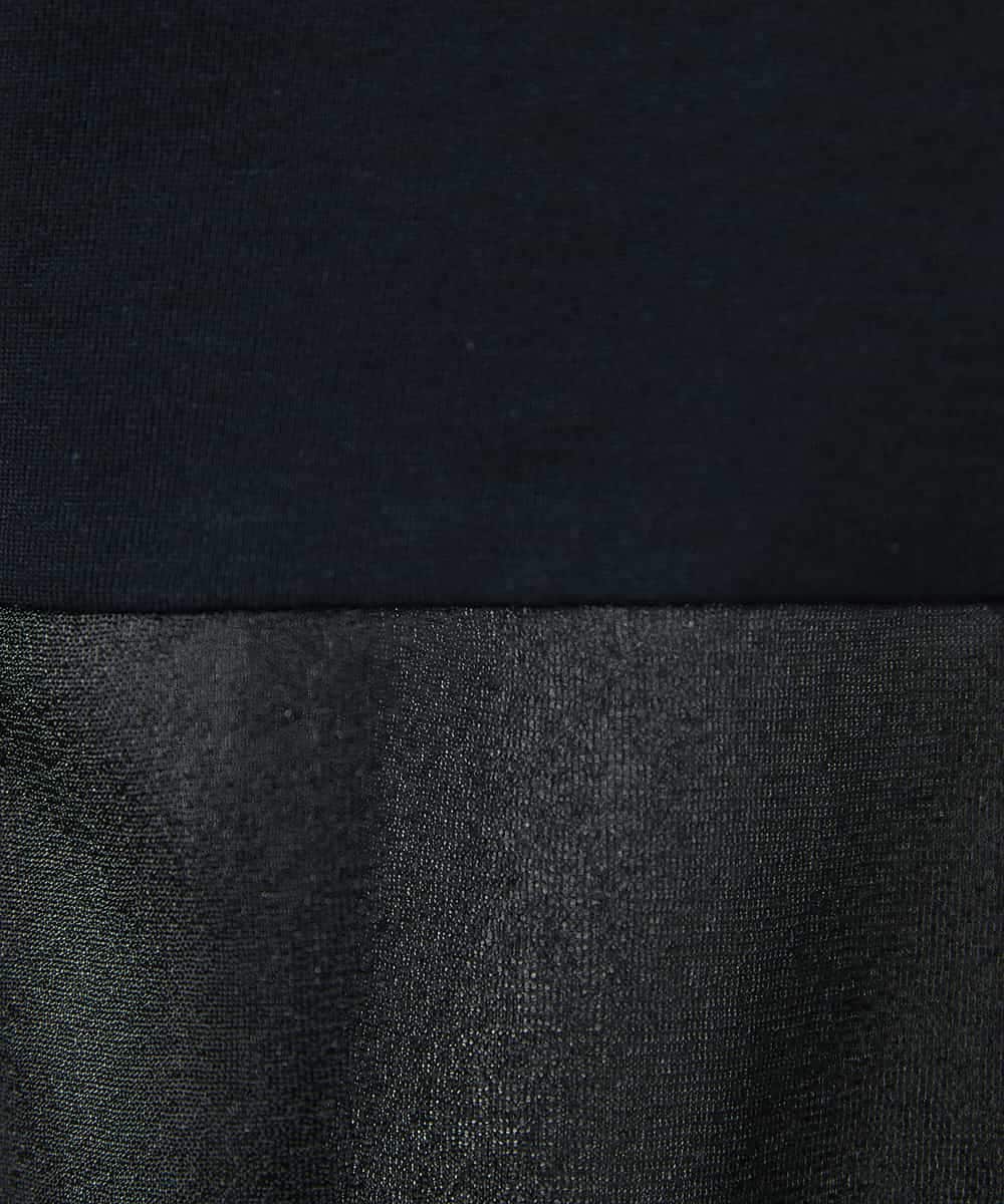 FMKAA70189 MICHEL KLEIN(ミッシェルクラン) [WEB限定]シアー切替スリーブカットソー ブラック(94)