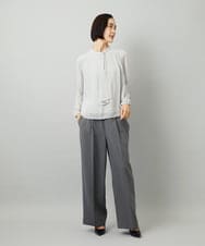 FMKAD02170 MICHEL KLEIN(ミッシェルクラン) ボウタイ付き2WAYブラウソ― ライトグレー
