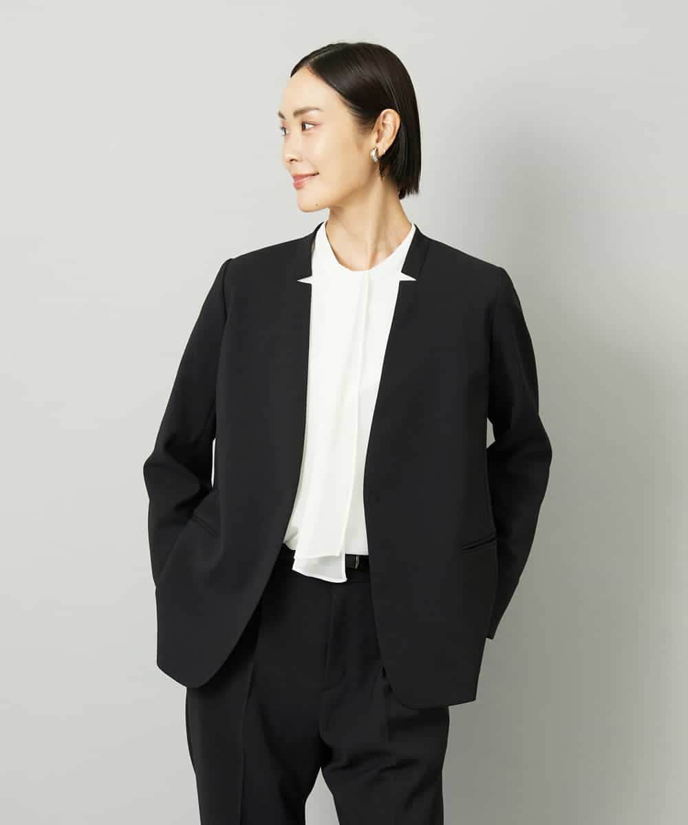 FMKAD02170 MICHEL KLEIN(ミッシェルクラン) ボウタイ付き2WAYブラウソ― ライトグレー