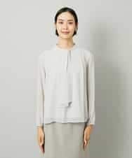 FMKAD02170 MICHEL KLEIN(ミッシェルクラン) ボウタイ付き2WAYブラウソ― ライトグレー