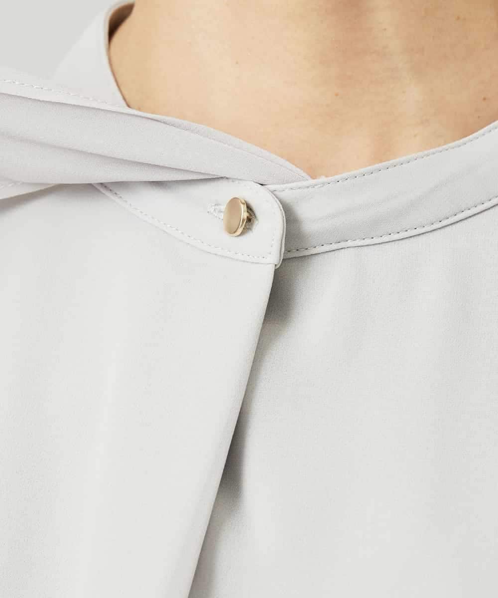 FMKAD02170 MICHEL KLEIN(ミッシェルクラン) ボウタイ付き2WAYブラウソ― ライトグレー