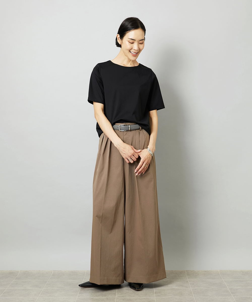 FMKAD15150 MICHEL KLEIN(ミッシェルクラン) クリーンフォルムTシャツ ライトグレー