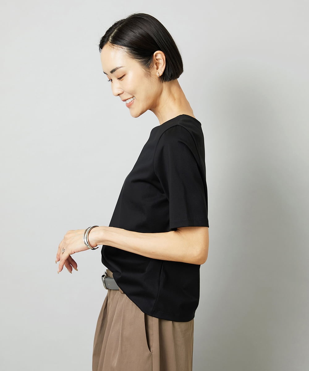 FMKAD15150 MICHEL KLEIN(ミッシェルクラン) クリーンフォルムTシャツ ライトグレー