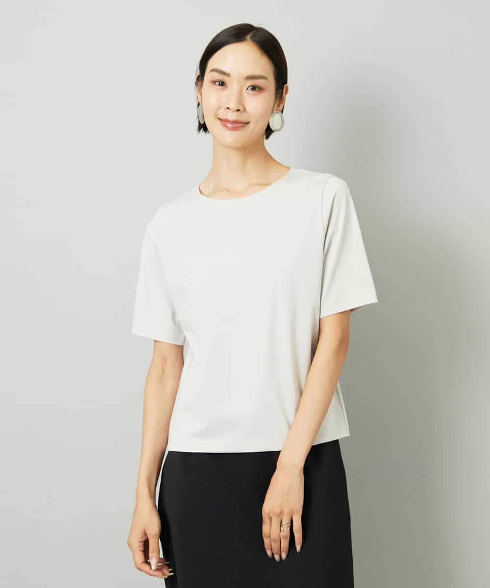 FMKAD15150 MICHEL KLEIN(ミッシェルクラン) クリーンフォルムTシャツ ライトグレー