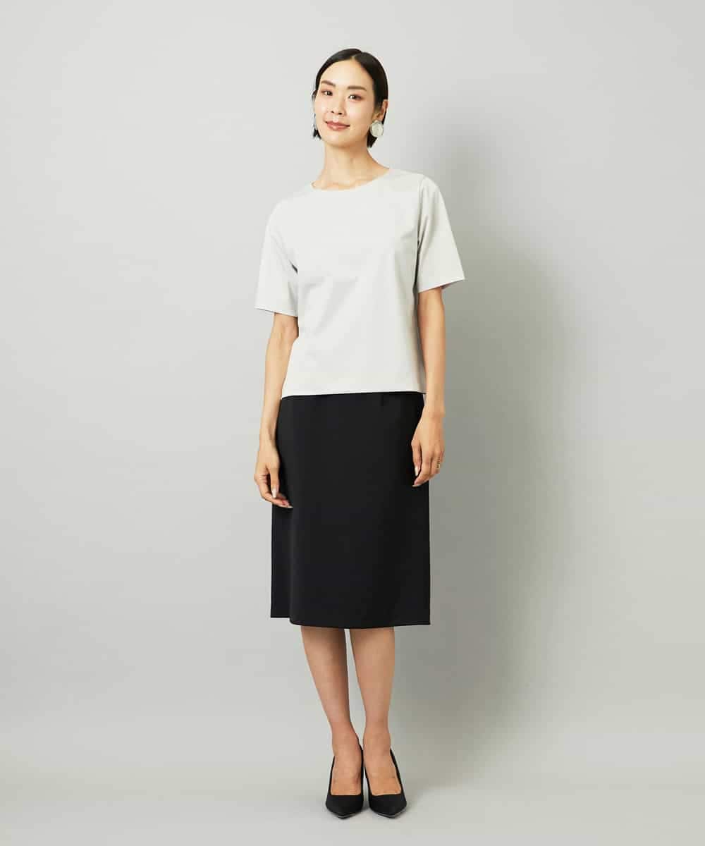 FMKAD15150 MICHEL KLEIN(ミッシェルクラン) クリーンフォルムTシャツ ライトグレー