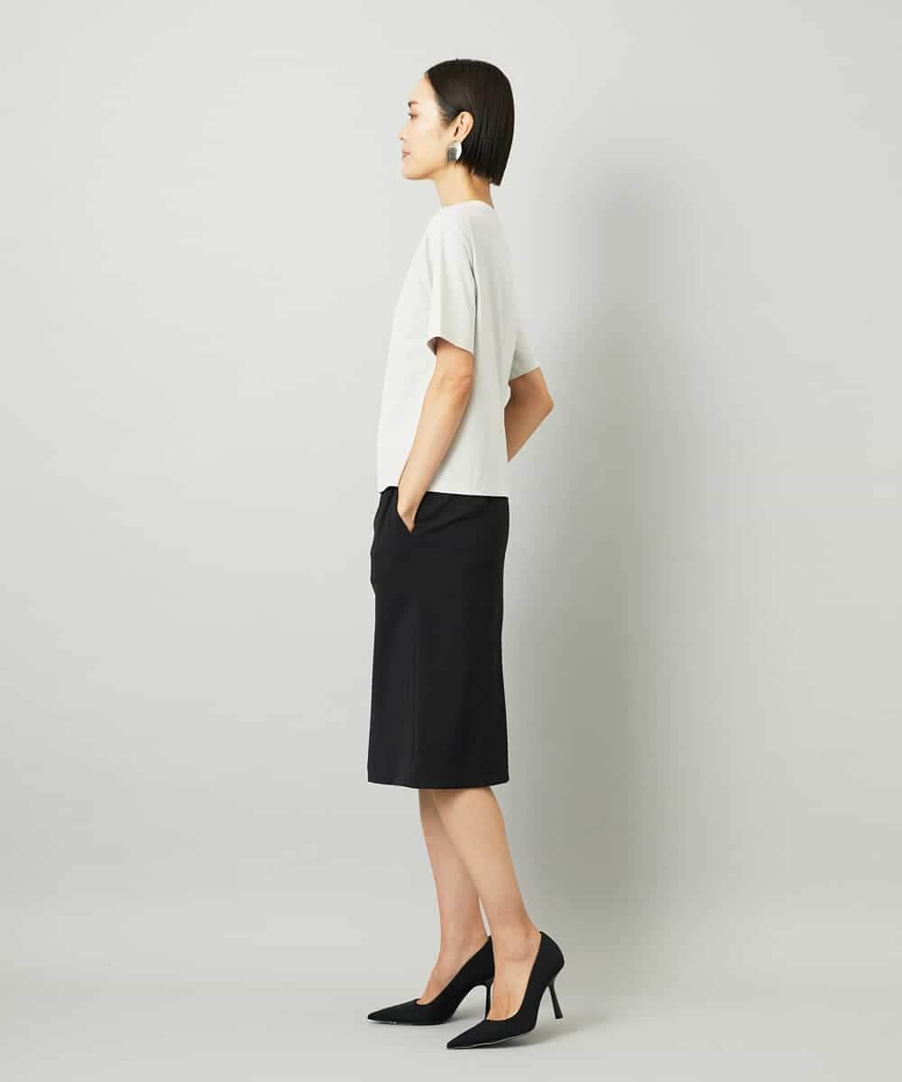 FMKAD15150 MICHEL KLEIN(ミッシェルクラン) クリーンフォルムTシャツ ライトグレー