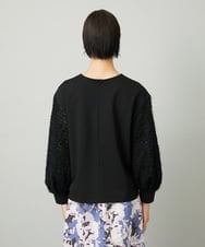 FMKAD18190 MICHEL KLEIN(ミッシェルクラン) パフスリーブ異素材カットソー ブラック