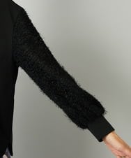 FMKAD18190 MICHEL KLEIN(ミッシェルクラン) パフスリーブ異素材カットソー ブラック