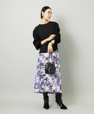 FMKAD18190 MICHEL KLEIN(ミッシェルクラン) パフスリーブ異素材カットソー ブラック
