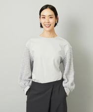 FMKAD18190 MICHEL KLEIN(ミッシェルクラン) パフスリーブ異素材カットソー ブラック