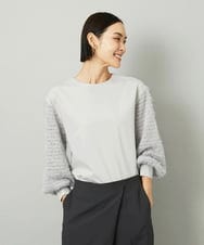FMKAD18190 MICHEL KLEIN(ミッシェルクラン) パフスリーブ異素材カットソー ブラック