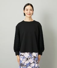 FMKAD18190 MICHEL KLEIN(ミッシェルクラン) パフスリーブ異素材カットソー ブラック