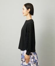FMKAD18190 MICHEL KLEIN(ミッシェルクラン) パフスリーブ異素材カットソー ブラック