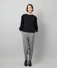 FMKAD18190 MICHEL KLEIN(ミッシェルクラン) パフスリーブ異素材カットソー ブラック