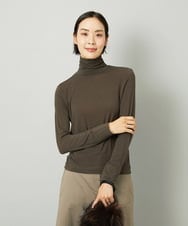 FMKAD19130 MICHEL KLEIN(ミッシェルクラン) ［レイヤードにおすすめ］シアーハイネックカットソー ブラウン