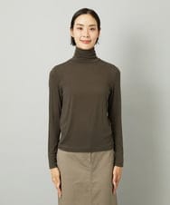 FMKAD19130 MICHEL KLEIN(ミッシェルクラン) ［レイヤードにおすすめ］シアーハイネックカットソー ブラウン