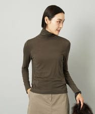 FMKAD19130 MICHEL KLEIN(ミッシェルクラン) ［レイヤードにおすすめ］シアーハイネックカットソー ブラウン
