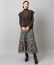 FMKAD19130 MICHEL KLEIN(ミッシェルクラン) ［レイヤードにおすすめ］シアーハイネックカットソー ブラウン