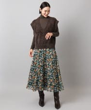 FMKAD19130 MICHEL KLEIN(ミッシェルクラン) ［レイヤードにおすすめ］シアーハイネックカットソー ブラウン