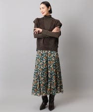 FMKAD19130 MICHEL KLEIN(ミッシェルクラン) ［レイヤードにおすすめ］シアーハイネックカットソー ブラウン