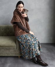 FMKAD19130 MICHEL KLEIN(ミッシェルクラン) ［レイヤードにおすすめ］シアーハイネックカットソー ブラウン