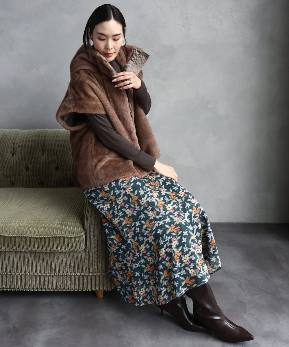 FMKAD19130 MICHEL KLEIN(ミッシェルクラン) ［レイヤードにおすすめ］シアーハイネックカットソー ブラウン