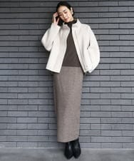 FMKAD19130 MICHEL KLEIN(ミッシェルクラン) ［レイヤードにおすすめ］シアーハイネックカットソー ブラウン