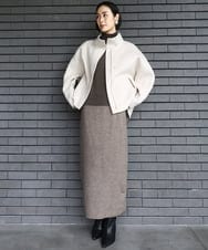 FMKAD19130 MICHEL KLEIN(ミッシェルクラン) ［レイヤードにおすすめ］シアーハイネックカットソー ブラウン