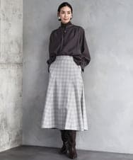 FMKAD19130 MICHEL KLEIN(ミッシェルクラン) ［レイヤードにおすすめ］シアーハイネックカットソー ブラウン