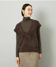 FMKAD19130 MICHEL KLEIN(ミッシェルクラン) ［レイヤードにおすすめ］シアーハイネックカットソー ブラウン