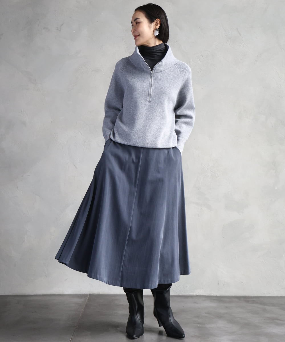 FMKAD19130 MICHEL KLEIN(ミッシェルクラン) ［レイヤードにおすすめ］シアーハイネックカットソー ブラウン