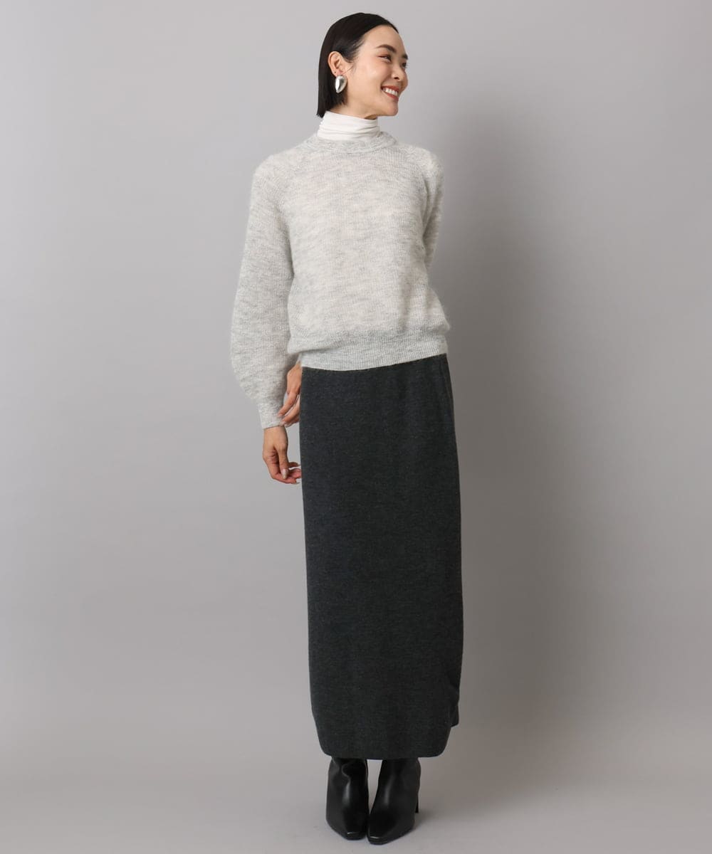 FMKAD19130 MICHEL KLEIN(ミッシェルクラン) ［レイヤードにおすすめ］シアーハイネックカットソー ブラウン