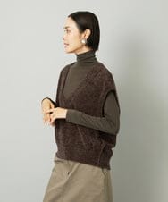 FMKAD19130 MICHEL KLEIN(ミッシェルクラン) ［レイヤードにおすすめ］シアーハイネックカットソー ブラウン