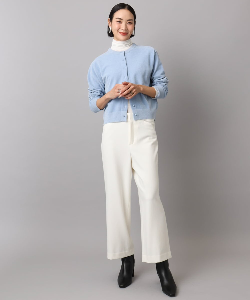 FMKAD19130 MICHEL KLEIN(ミッシェルクラン) ［レイヤードにおすすめ］シアーハイネックカットソー ブラウン