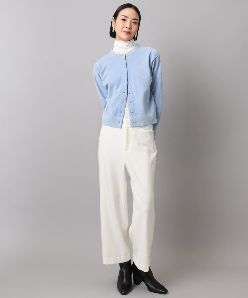 FMKAD19130 MICHEL KLEIN(ミッシェルクラン) ［レイヤードにおすすめ］シアーハイネックカットソー ブラウン