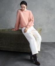 FMKAD19130 MICHEL KLEIN(ミッシェルクラン) ［レイヤードにおすすめ］シアーハイネックカットソー ブラウン