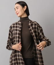 FMKAD19130 MICHEL KLEIN(ミッシェルクラン) ［レイヤードにおすすめ］シアーハイネックカットソー ブラウン