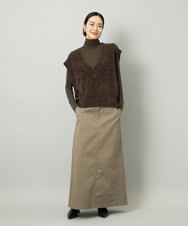 FMKAD19130 MICHEL KLEIN(ミッシェルクラン) ［レイヤードにおすすめ］シアーハイネックカットソー ブラウン