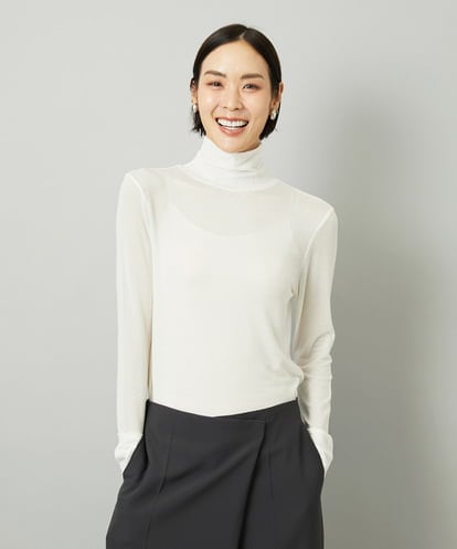 FMKAD19130 MICHEL KLEIN ［レイヤードにおすすめ］シアーハイネックカットソー
