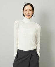 FMKAD19130 MICHEL KLEIN(ミッシェルクラン) ［レイヤードにおすすめ］シアーハイネックカットソー アイボリー